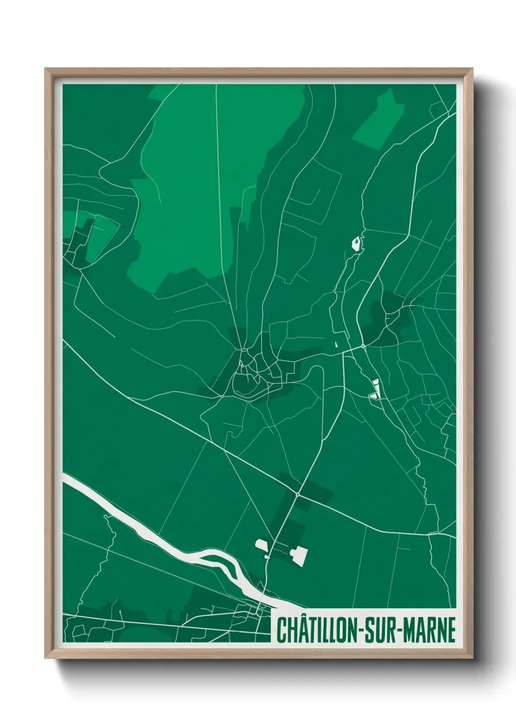 Un poster carte Châtillon-sur-Marne