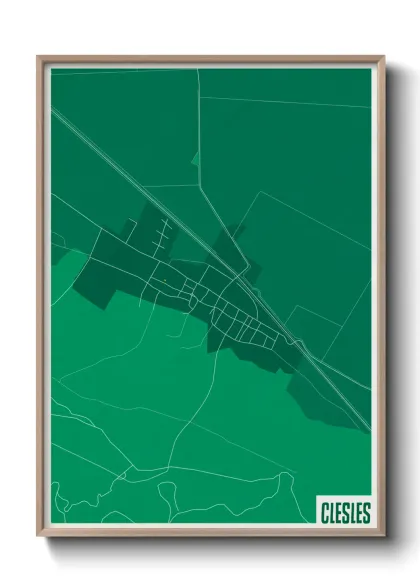 Une affiche de carte sur Clesles