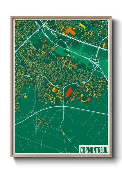 Une affiche de carte sur Cormontreuil