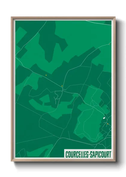 Une affiche de carte sur Courcelles-Sapicourt