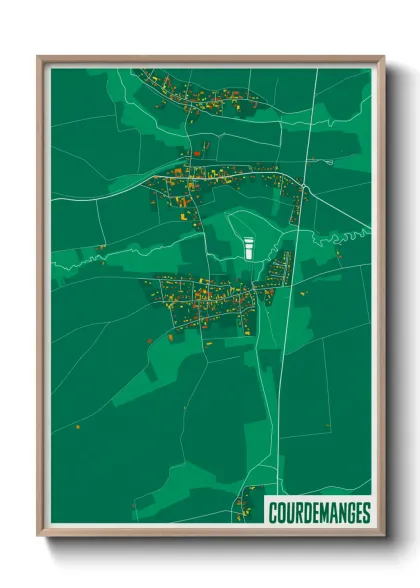 Une affiche de carte sur Courdemanges