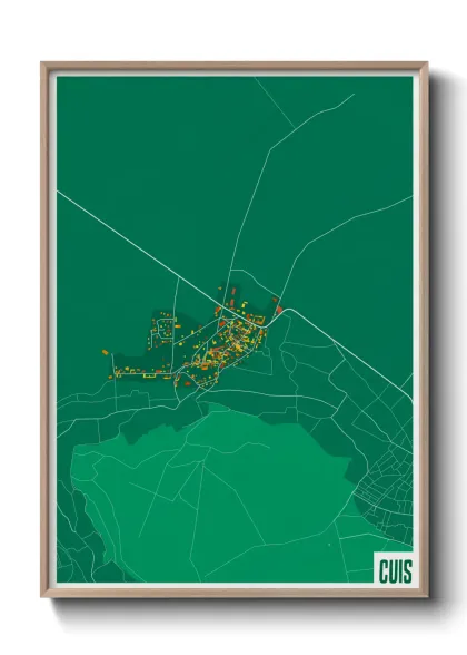 Une affiche de carte sur Cuis