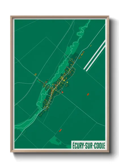 Une affiche de carte sur Écury-sur-Coole