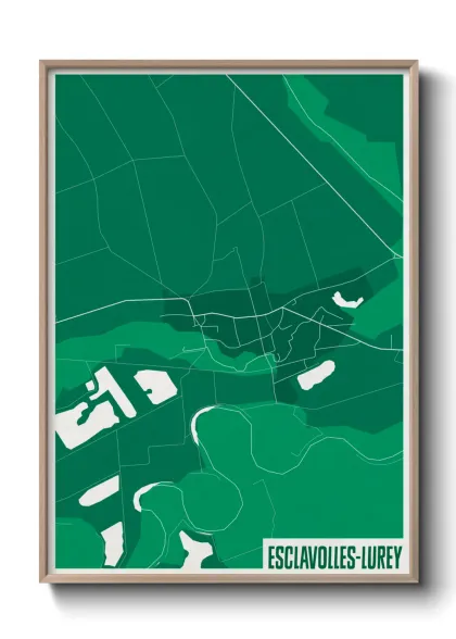 Une affiche de carte sur Esclavolles-Lurey