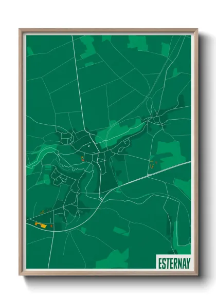 Une affiche de carte sur Esternay