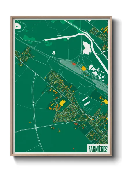 Une affiche de carte sur Fagnières