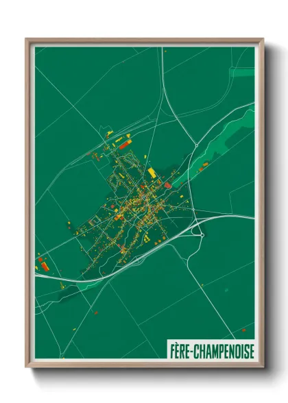 Une affiche de carte sur Fère-Champenoise