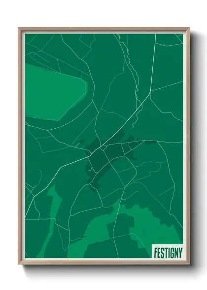 Une affiche de carte sur Festigny