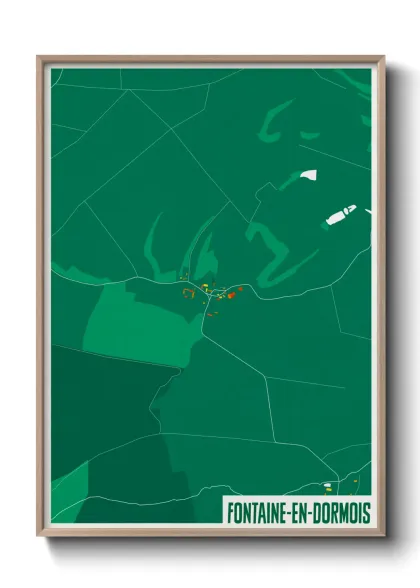 Une affiche de carte sur Fontaine-en-Dormois