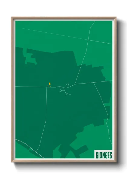 Une affiche de carte sur Gionges