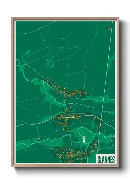 Une affiche de carte sur Glannes