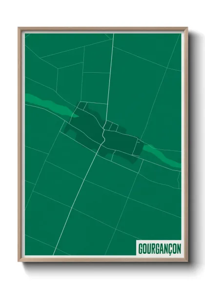 Une affiche de carte sur Gourgançon