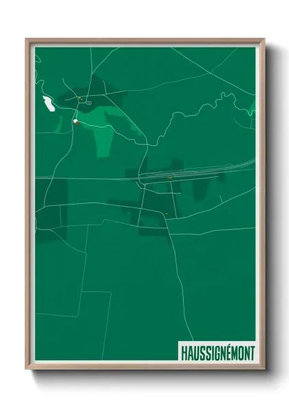 Une affiche de carte sur Haussignémont