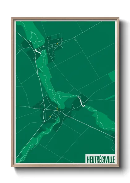 Une affiche de carte sur Heutrégiville