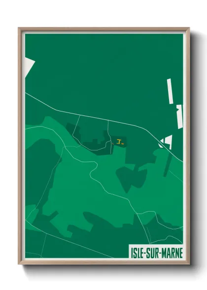 Une affiche de carte sur Isle-sur-Marne