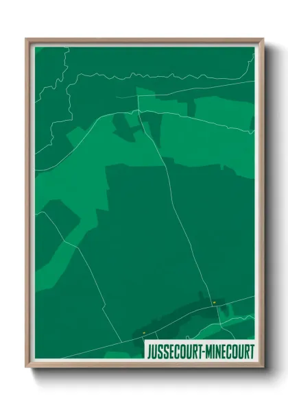 Une affiche de carte sur Jussecourt-Minecourt
