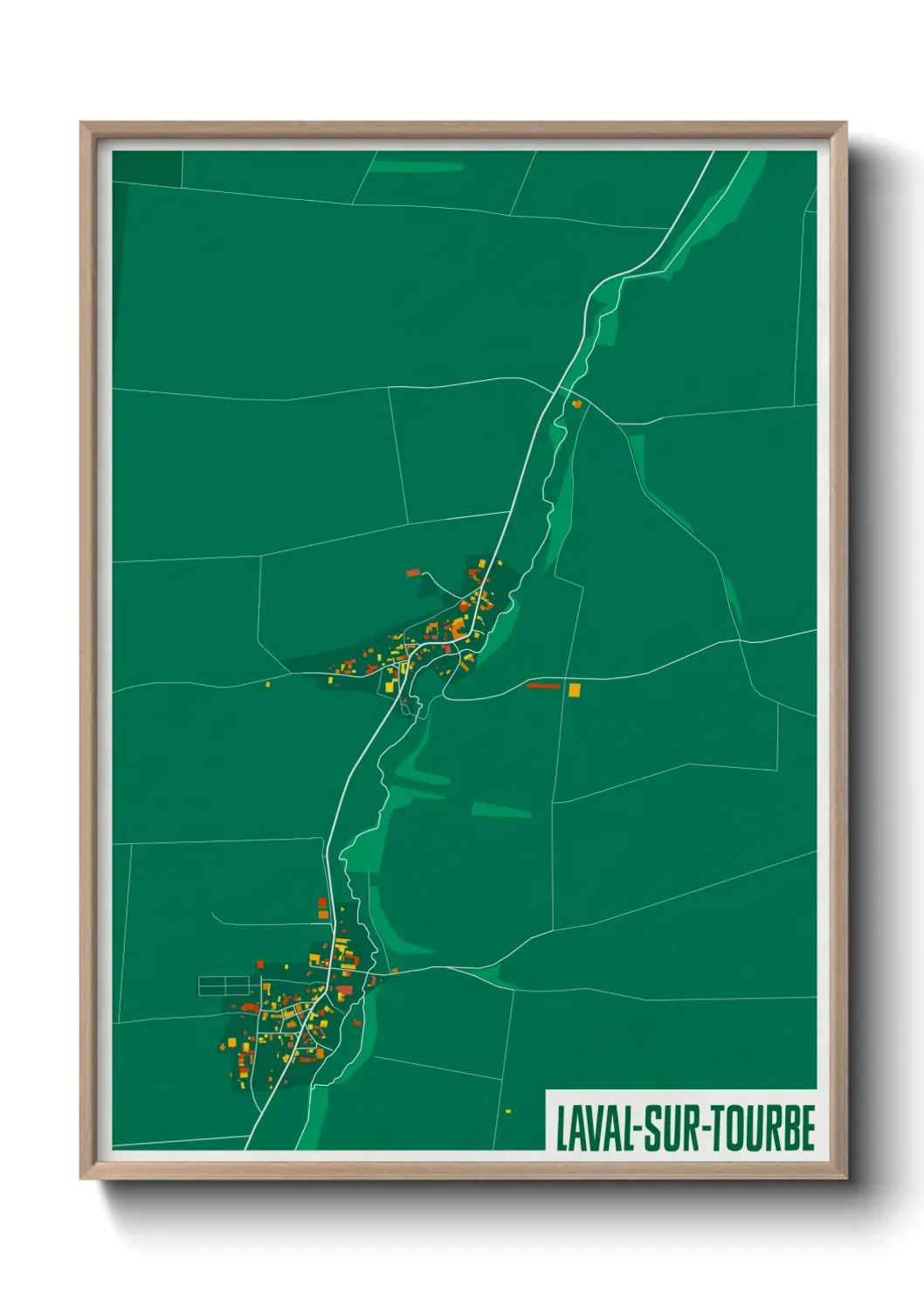 Un poster carte Laval-sur-Tourbe