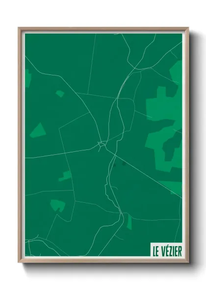 Une affiche de carte sur Le Vézier