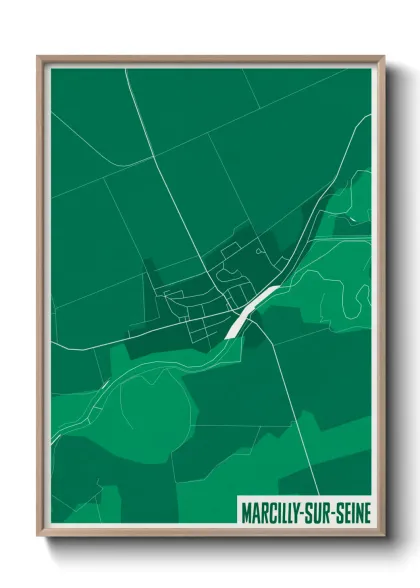 Une affiche de carte sur Marcilly-sur-Seine