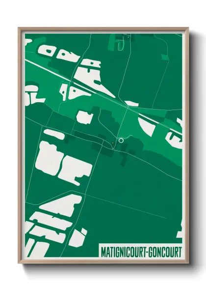 Une affiche de carte sur Matignicourt-Goncourt