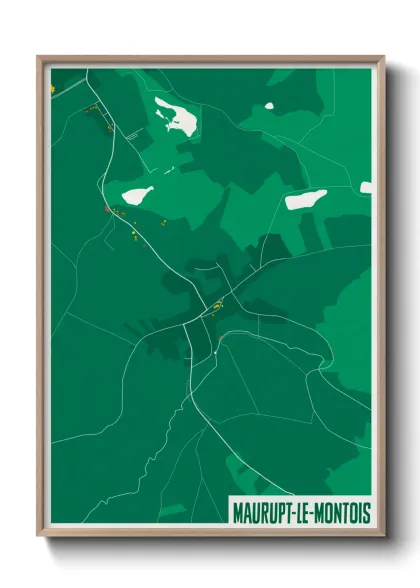 Une affiche de carte sur Maurupt-le-Montois