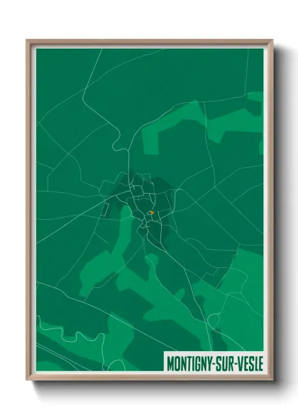 Une affiche de carte sur Montigny-sur-Vesle