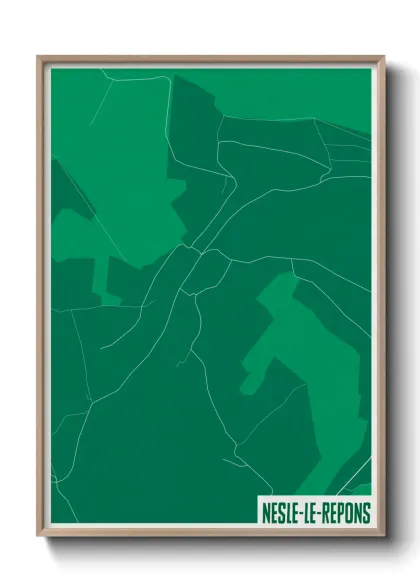Une affiche de carte sur Nesle-le-Repons