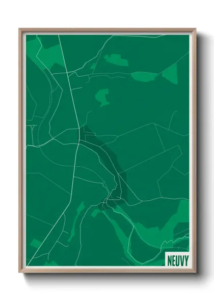 Une affiche de carte sur Neuvy