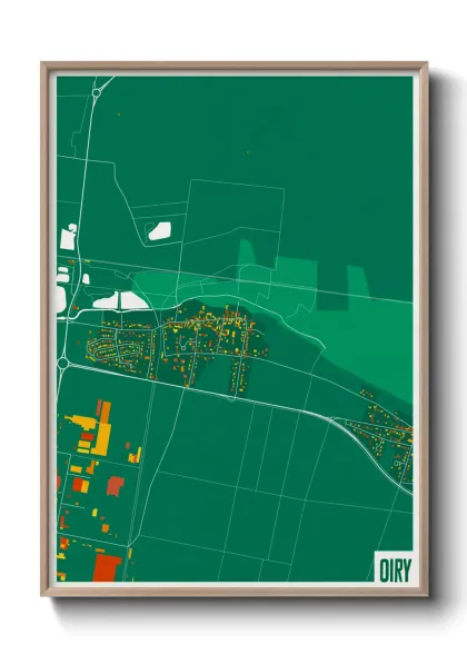 Une affiche de carte sur Oiry