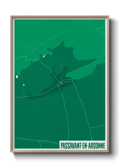 Une affiche de carte sur Passavant-en-Argonne
