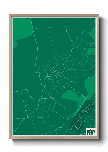 Une affiche de carte sur Pévy