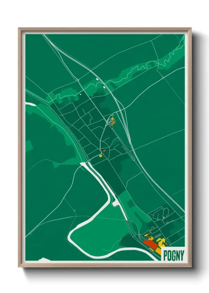 Une affiche de carte sur Pogny