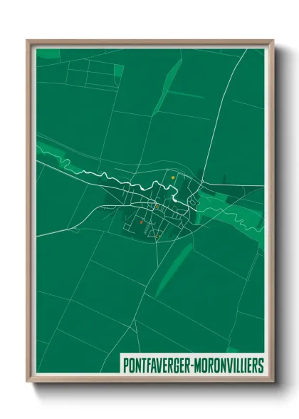 Une affiche de carte sur Pontfaverger-Moronvilliers