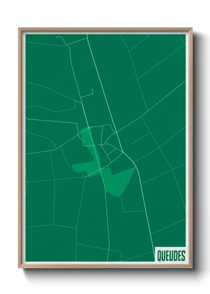 Une affiche de carte sur Queudes