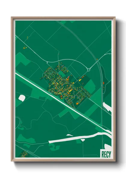 Une affiche de carte sur Recy