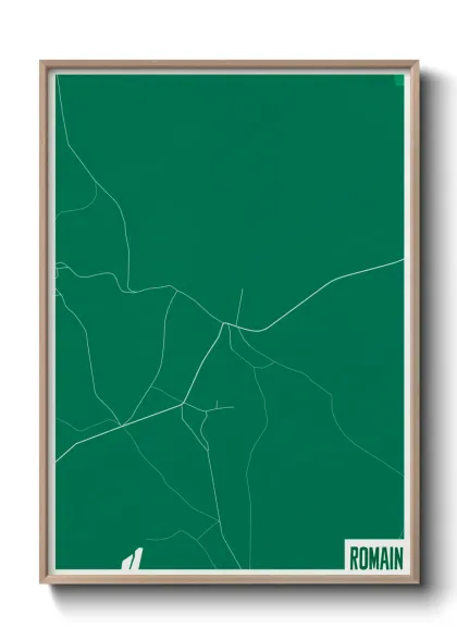 Une affiche de carte sur Romain