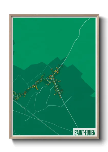 Une affiche de carte sur Saint-Eulien