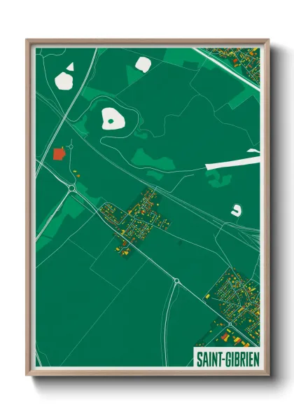 Une affiche de carte sur Saint-Gibrien