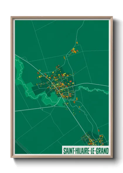 Une affiche de carte sur Saint-Hilaire-le-Grand