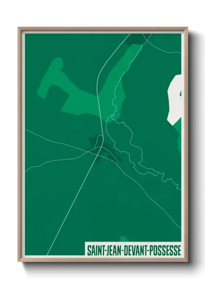 Une affiche de carte sur Saint-Jean-devant-Possesse