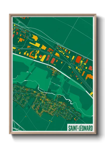 Une affiche de carte sur Saint-Léonard