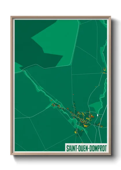 Une affiche de carte sur Saint-Ouen-Domprot