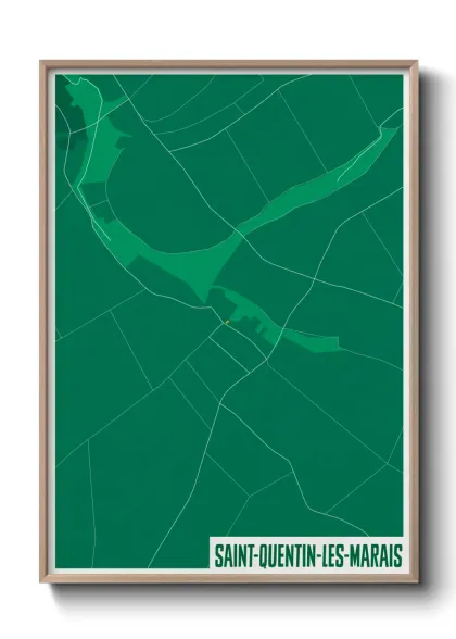 Une affiche de carte sur Saint-Quentin-les-Marais