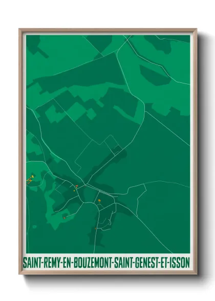 Une affiche de carte sur Saint-Remy-en-Bouzemont-Saint-Genest-et-Isson