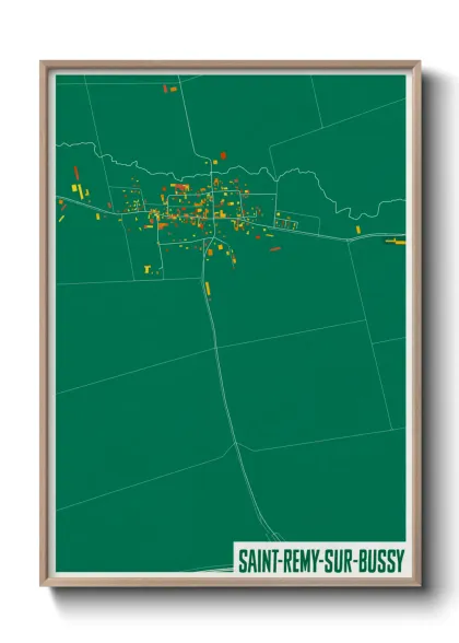Une affiche de carte sur Saint-Remy-sur-Bussy