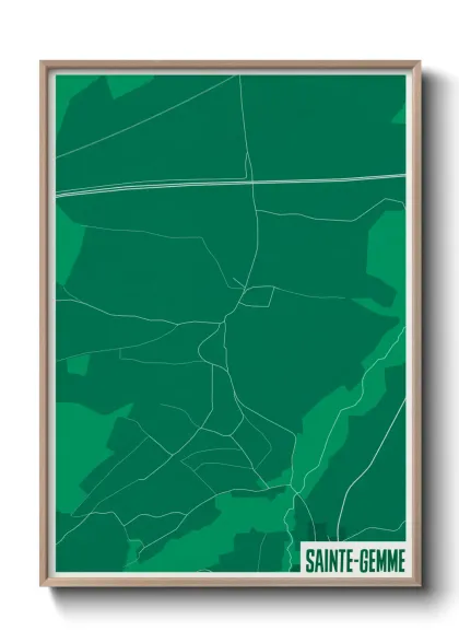 Une affiche de carte sur Sainte-Gemme