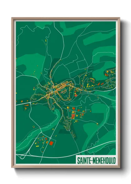 Une affiche de carte sur Sainte-Menehould