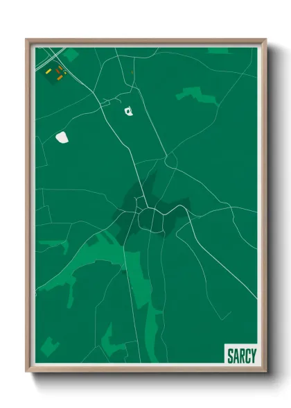 Une affiche de carte sur Sarcy