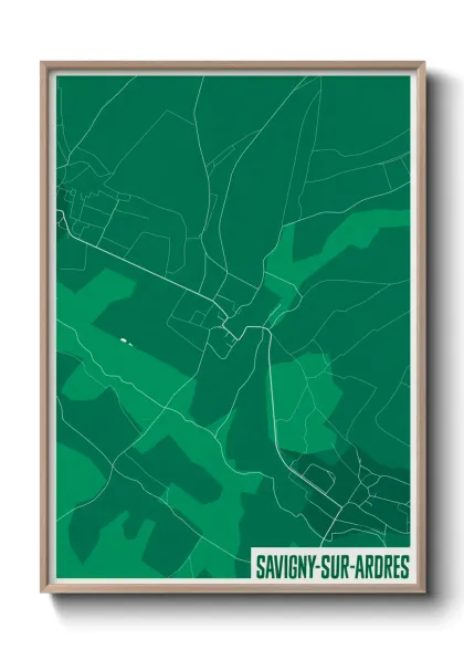 Une affiche de carte sur Savigny-sur-Ardres