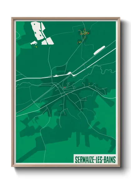 Une affiche de carte sur Sermaize-les-Bains